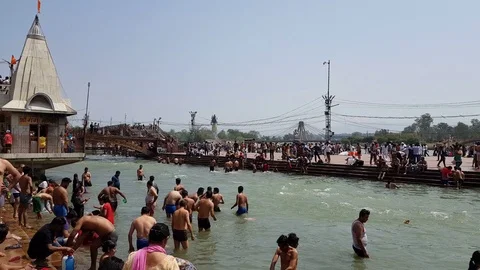 Har-ki-Pauri, Haridwar 库存影片 106720118