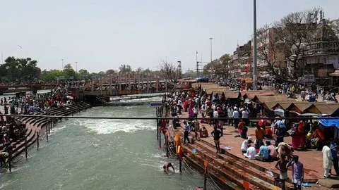 Har-ki-Pauri, Haridwar 库存影片 106720240