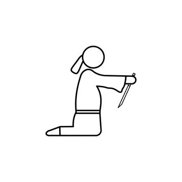 Harakiri icon. Elements of human deaths icon. Premium quality graphic design Illustrazione stock