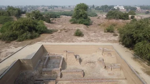 Harappa workshop on mound et where artisans produced beads bangles Stock Footage 337165761