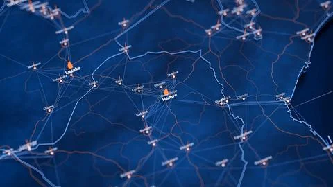 Harare map big data visualization. Futuristic map infographic of city in イラスト素材