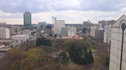 Harare, Zimbabwe Skyline Stock Footage