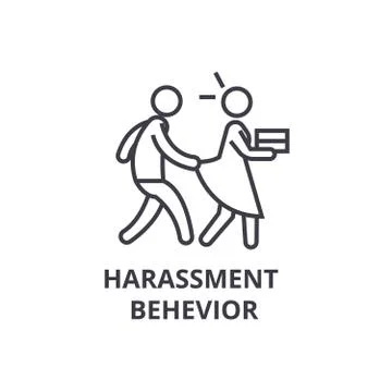 Harassment behevior thin line icon, sign, symbol, illustation, linear concept Stock Illustration