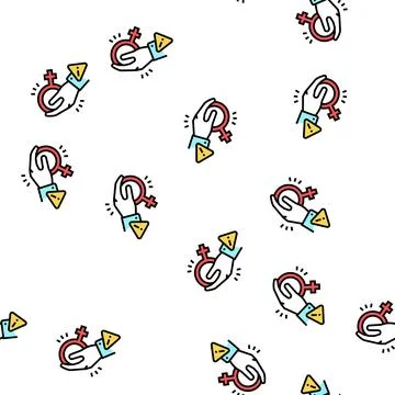 Harassment female vector seamless pattern Illustrazione stock