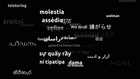 Harassment Translated in 45 Worldwide Languages Endless Looping 3d Zooming Wo Stock-Footage 145207074