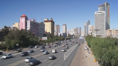 Harbin 08 Hong Jun Jie traffic Stock Footage 31752437