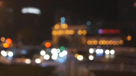 Harbin 22 Night traffic defocused Stock Footage 31933259