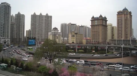 Harbin China Daoli Cityscape Stock Footage 63227958