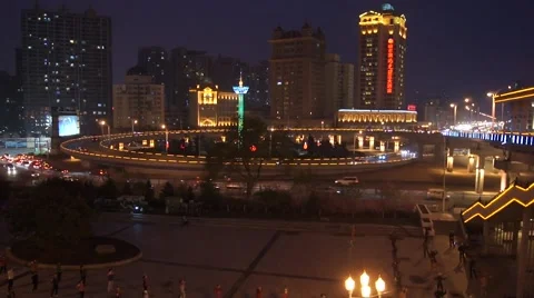 Harbin City Daoli Night View Stock Footage 63296101