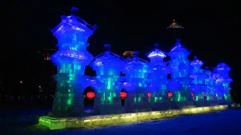 Harbin ice show Stock Photos