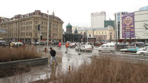 Harbin street. China Stock Footage 5164681
