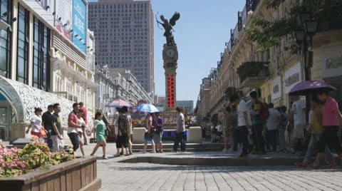 Harbin Zhongyang Dajie 03 Stock Footage 25591053