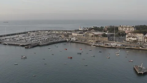 Harbor from above Stock Footage 124220311