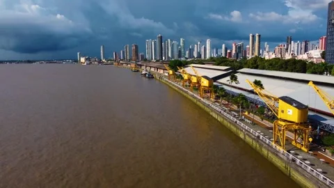 HARBOR OF AN AMAZONIC CITY Stock Footage 292410661