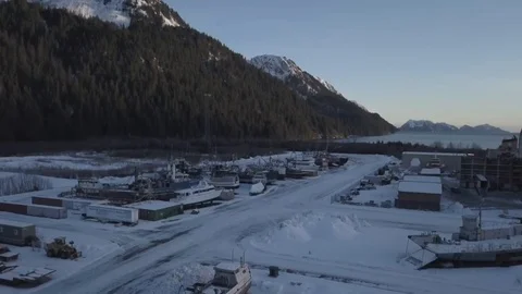 Harbor and shipyard views of Alaska Stock Footage 103548387