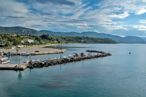 Harbor in Arkitsa Stock Photos