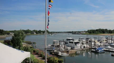 Harbor in a beautiful bay Stock Footage 29722412