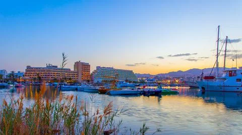 Harbor with boats in Eilat Stock Photos
