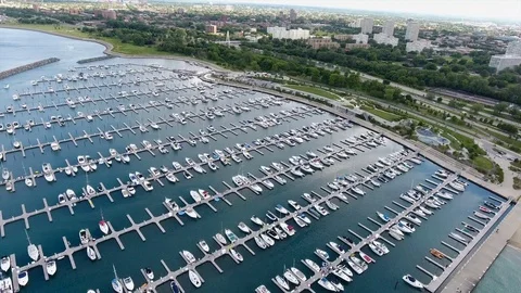 Harbor boats Stock Footage 80795640