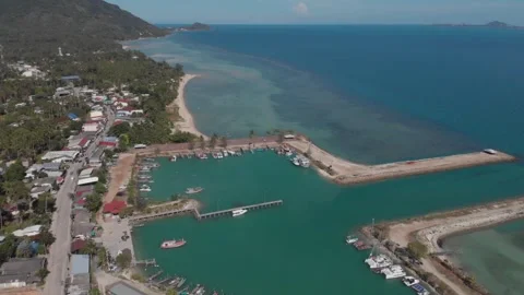 Harbor with boats Stock Footage 260467988