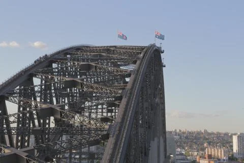 Harbor bridge from the a high viewpoint Stock Photos