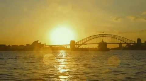 Harbor Bridge  on sunset background Vidéo 42486859