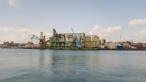 Harbor in Catania Stock Footage 163856061