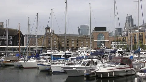 Harbor in the city center. Stock Footage 75603859