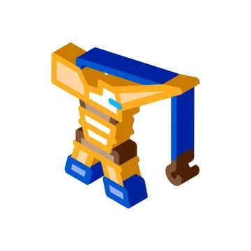 Harbor crane isometric icon vector illustration Stock Illustration