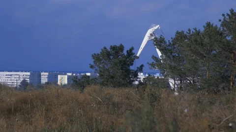 Harbor crane working Stock Footage 100162501
