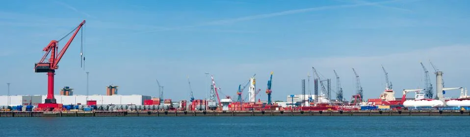 Harbor cranes Stockfoto's
