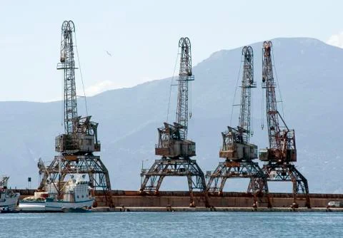 Harbor cranes Stock Photos