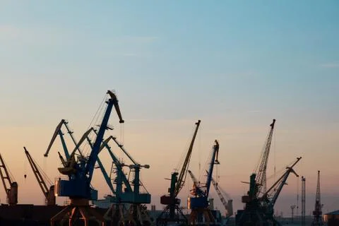 Harbor cranes Stock Photos