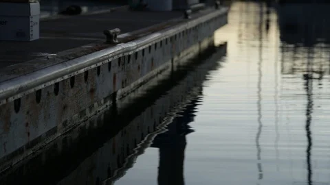 Harbor Dock Reflection Stock Footage 104805725