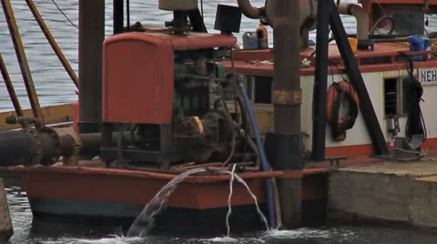 Harbor Dredging 1 Stock Footage 8687431