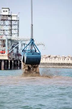 Harbor dredging Stock Photos