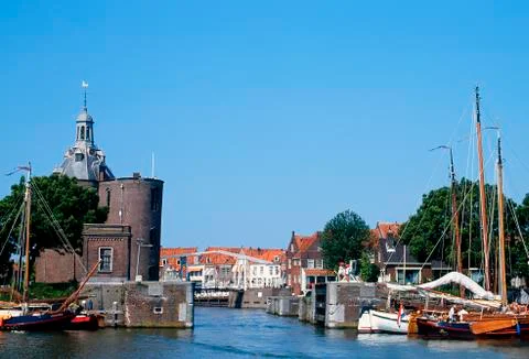 Harbor of Enkhuizen Stock Photos