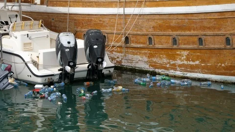 Harbor filled with polution Stock Footage 107733692