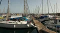 Harbor with fish at docks in harbour basin HD Footage