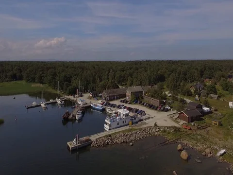 Harbor flyover Stock Footage 84913216