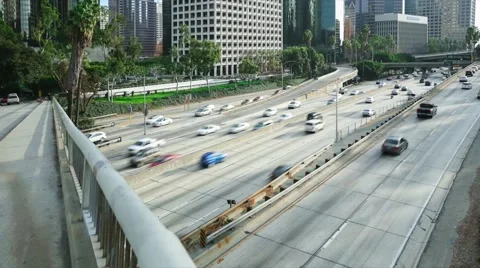 Harbor Freeway Timelapse Stock Footage 60113032