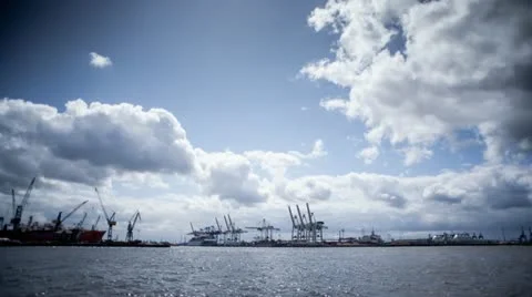 Harbor in Hamburg, timelapse 스톡 동영상 11168027