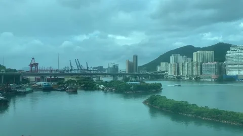 Harbor in Hong Kong Stock Footage 341622780