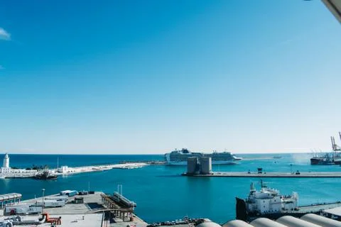 The harbor of Malaga Foto stock