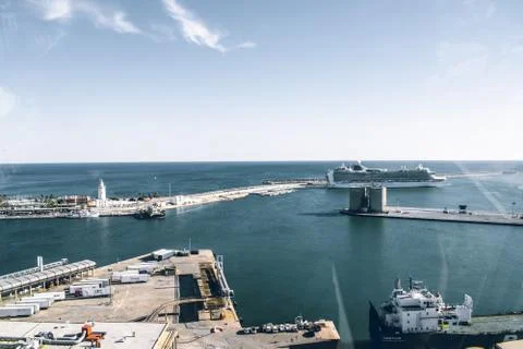 The harbor of Malaga Stock Photos