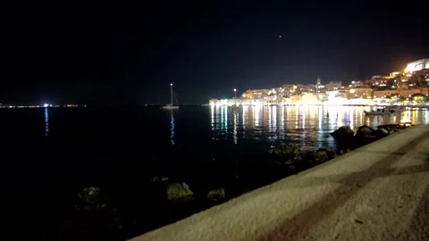 Harbor at night Stock Footage 161914916