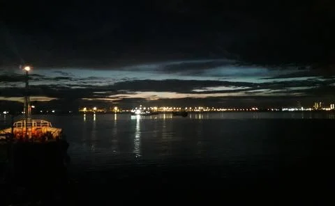 Harbor at night Stock Photos