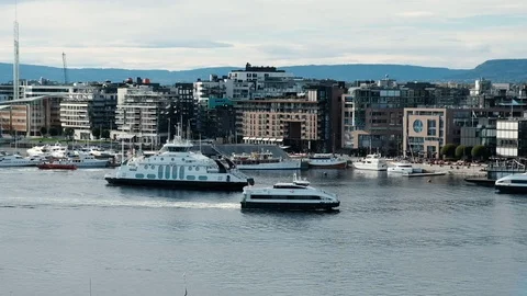Harbor in Oslo Stock Footage 98425057