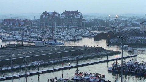 Harbor Overview Stock Footage 98680316