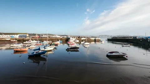 Harbor in Paignton at dawn. Stock Footage 138503247